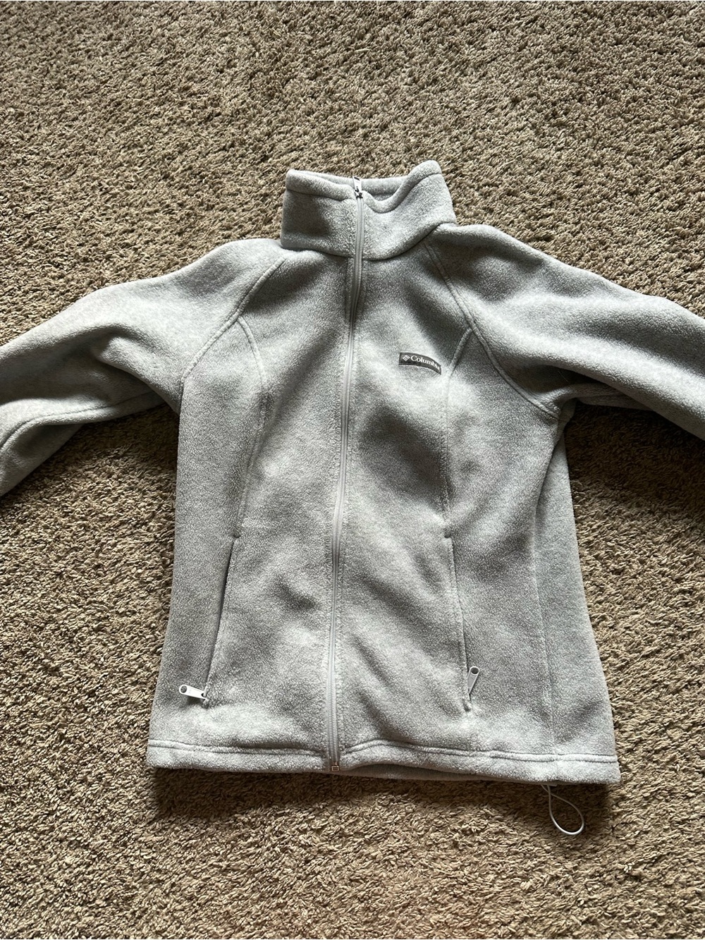 Columbia Light Gray Full-Zip Fleece Jacket